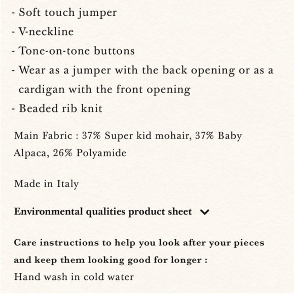 SEZANE NWT Rose Pink Alpaca Mohair Wool Reversible V Neck Barry Cardigan Sweater - Picture 15 of 16